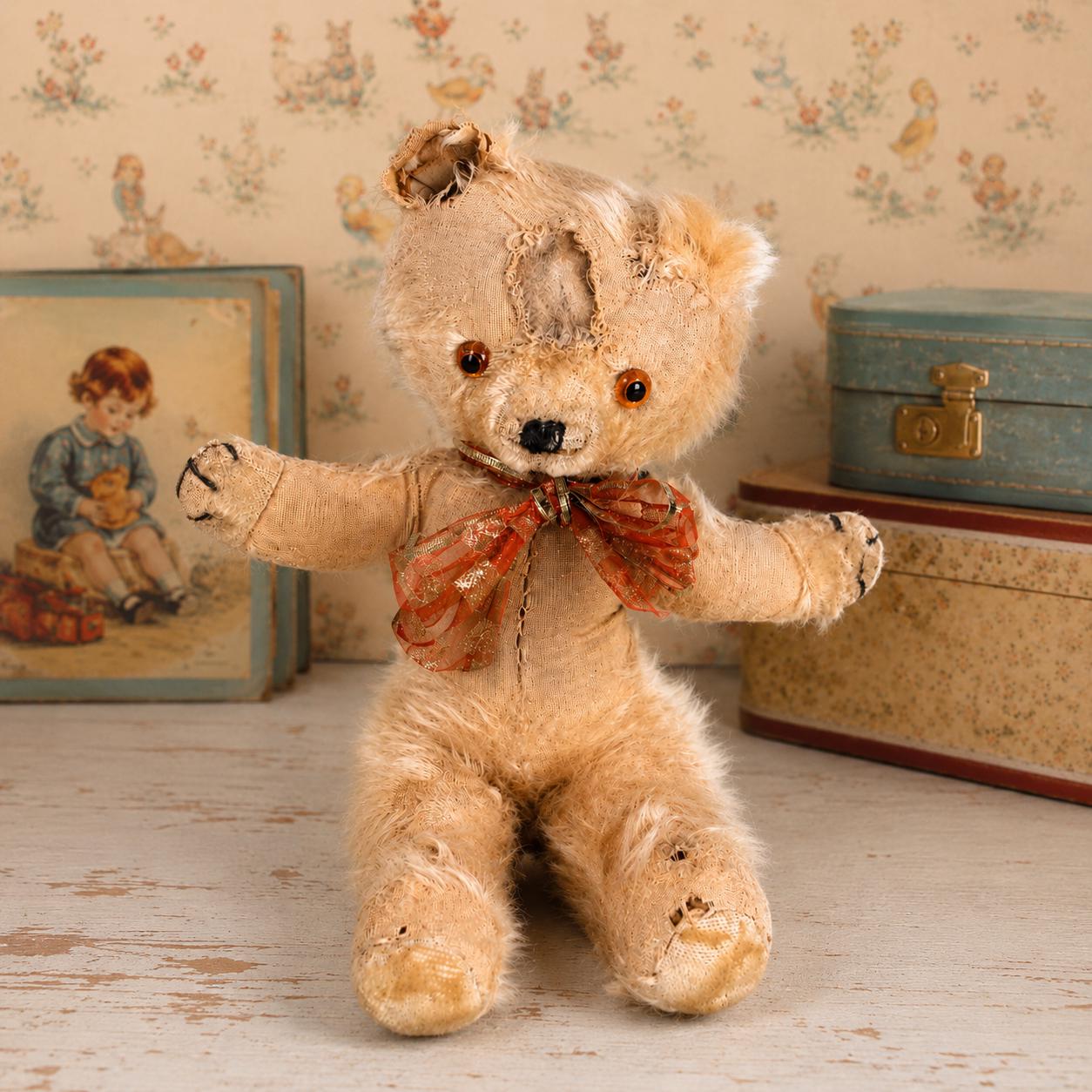 ヴィンテージ テディベア ベージュ Old teddy bears 1940 - Etsy 日本