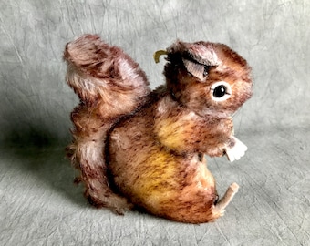 Vintage Steiff Perri Squirrel: peluche in mohair con documenti d'identità