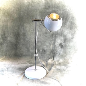 FUNKY lamp  -  WHITE  with chrome Retro.