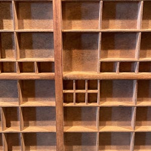 Antique original, French Wooden Printers Tray Printers Letter Press Drawer Shadow Box