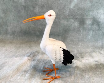 ヴィンテージ シュタイフ コウノトリのおもちゃ：1960年代のフェルト製