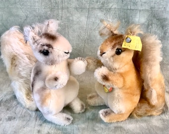 Vintage Steiff Possy Squirrels SET di due