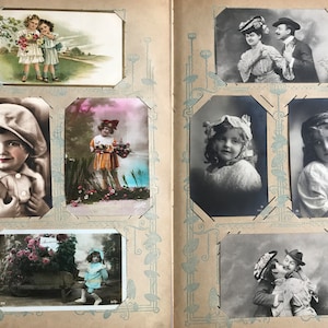 Maravilloso álbum de postales antiguas con 20 postales