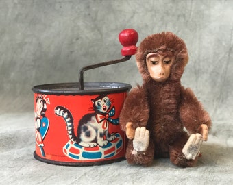 Singe Mécanique Schuco Yes/No - Jouet Rare - Vintage Années 50 - Allemagne