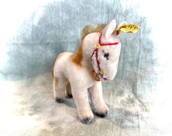 シュタイフのロバ、すべてのID付き、新品同様、10インチ、ヴィンテージ