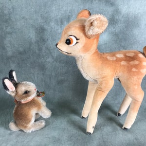 PELUCHE ANCIENNE BAMBI biche faon paille yeux sulfure 40s EUR 20,00 - FR PELUCHE ANCIENNE BAMBI biche faon paille yeux sulfure 40s EUR 20,00 - FR