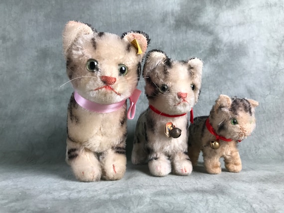 Steiff Mohair Tabby Cat: Vintage Collectible Toy (5.5 Inch) - Etsy
