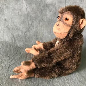 Steiff brown 6&quot; little monkey Jocko with  name tag