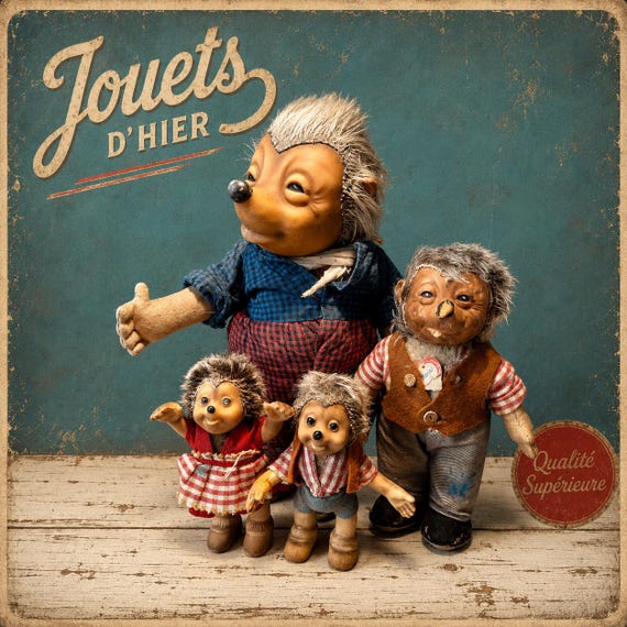 Steiff Mecki / Micki / Macki / Mucki Hedgehog Doll Family – 1952