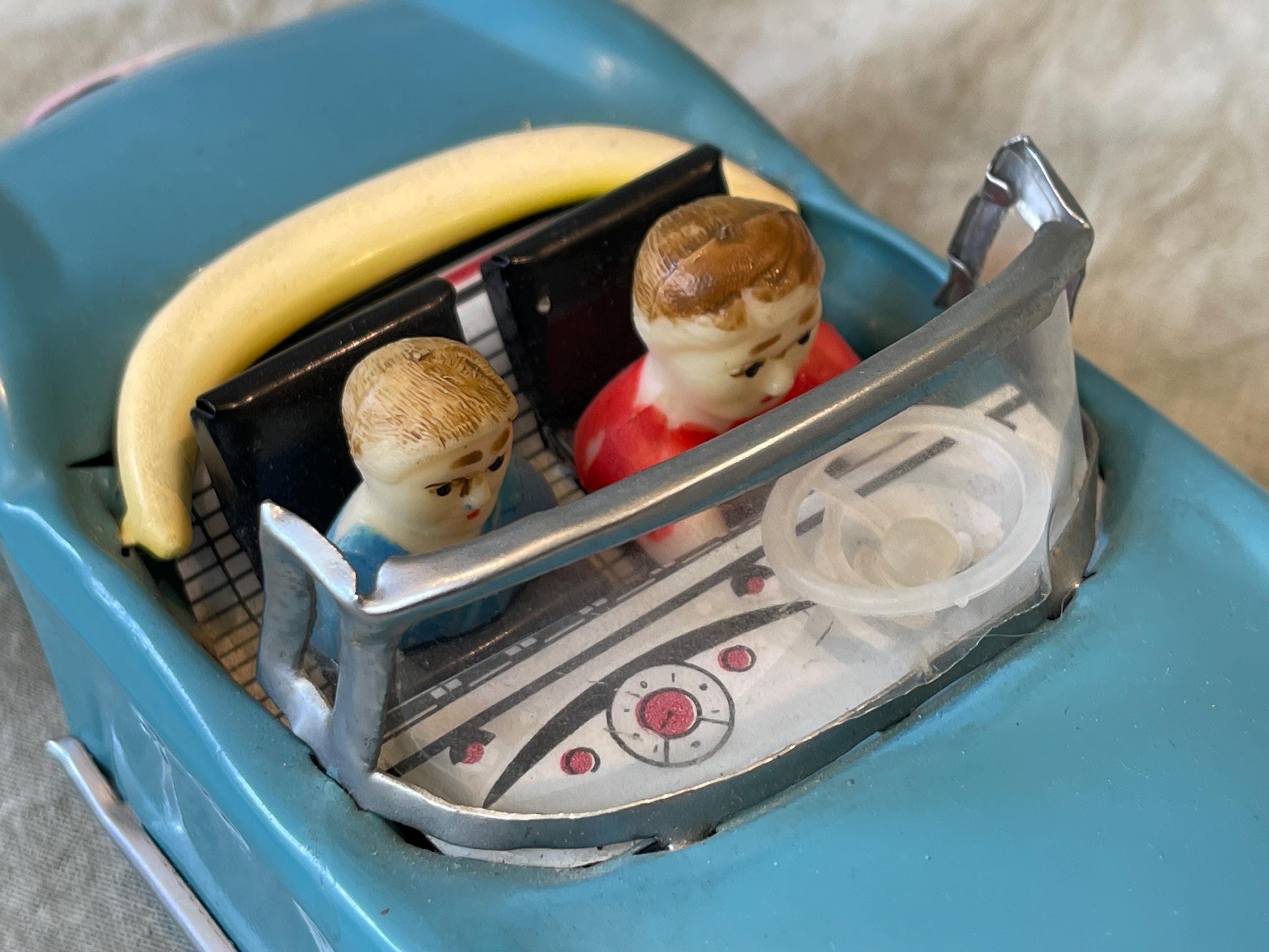 Vintage 60s Metal Toy Car: Pewter Convertible, Friction Motor - Etsy