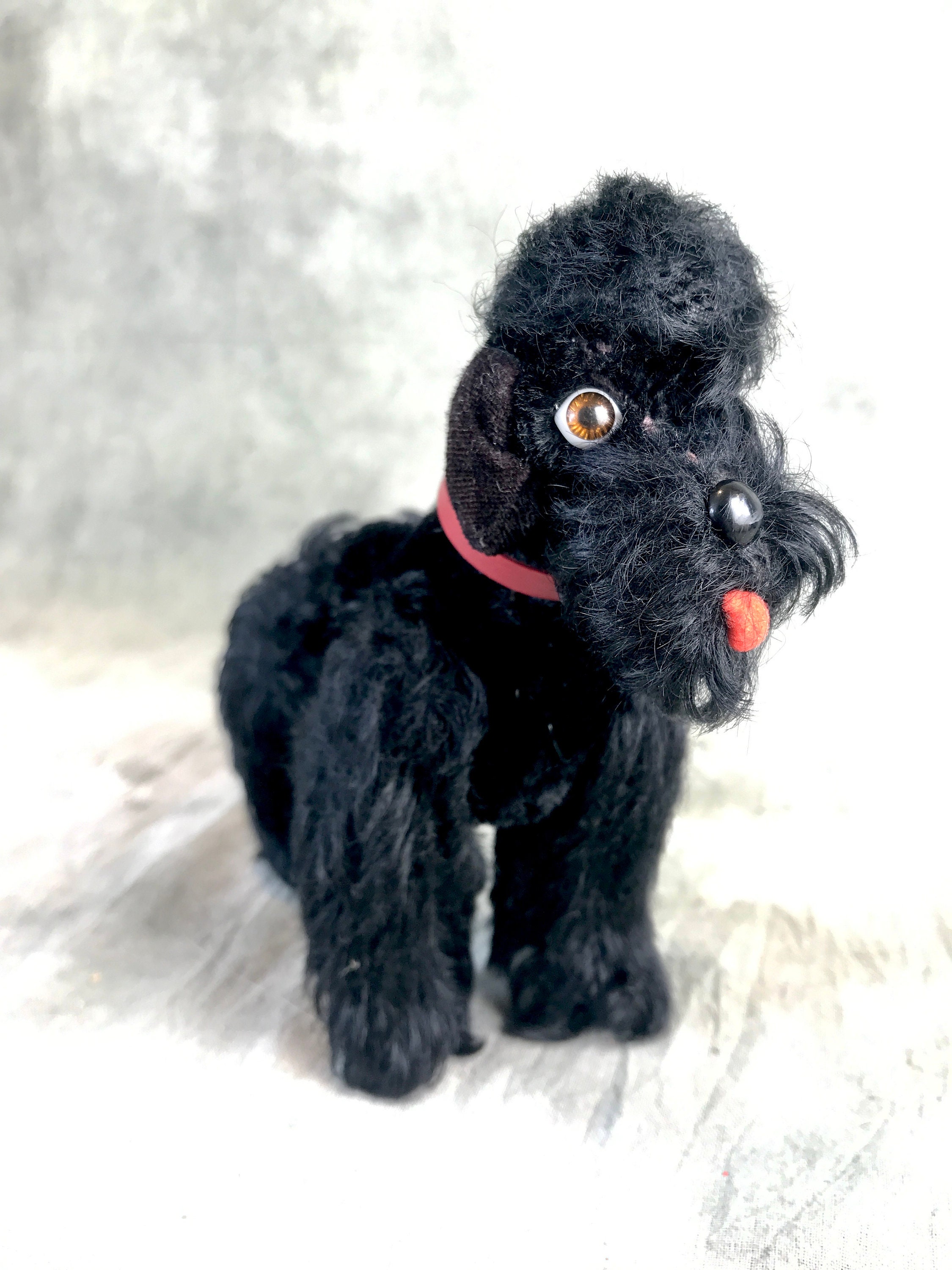 【Steiff 】シュタイフ プードル Snobby ブラック Poodle Pair of Steiff Snobby Black Poodles | Vintage Mohair Dogs