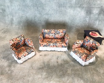 Vintage Lundby Wohnzimmer Set - 1970er Jahre Sofa & Sessel, Schweden