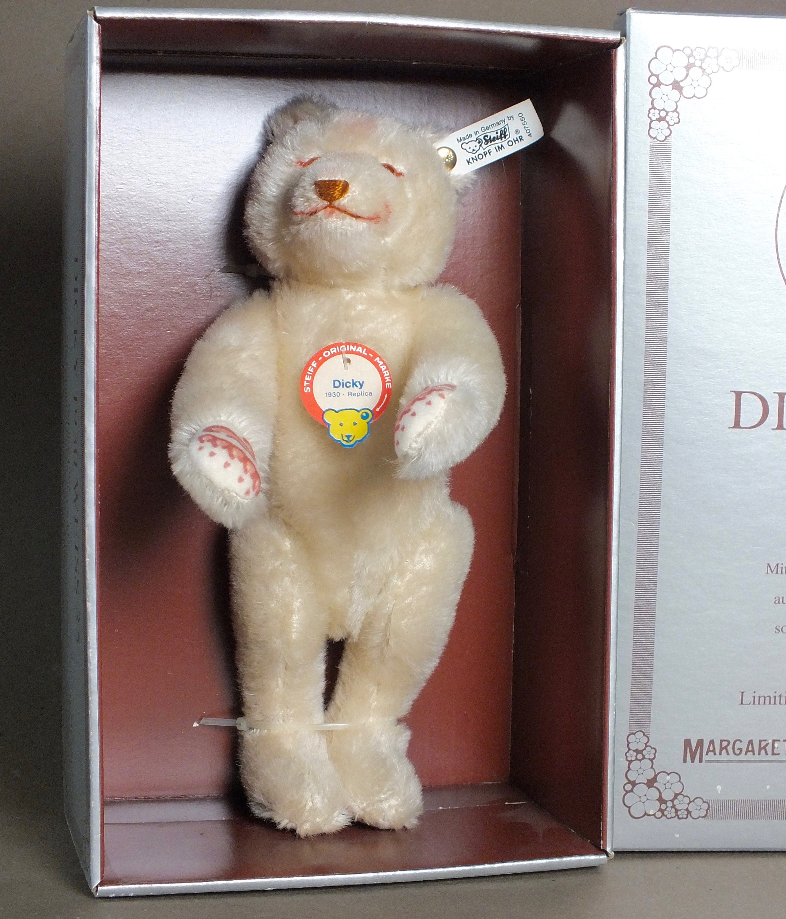 □シュタイフ DICKY 1930 Replica 30800 STEIFF DICKY 1930 Replica LTD ED NIB Mohair Teddy Bear NIB