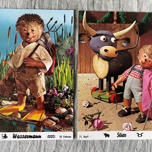 Conjunto de 2 postales originales de Mecki en color