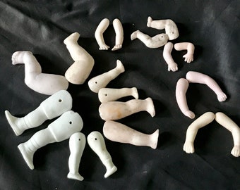 20 Antique German porcelain doll arms and legs