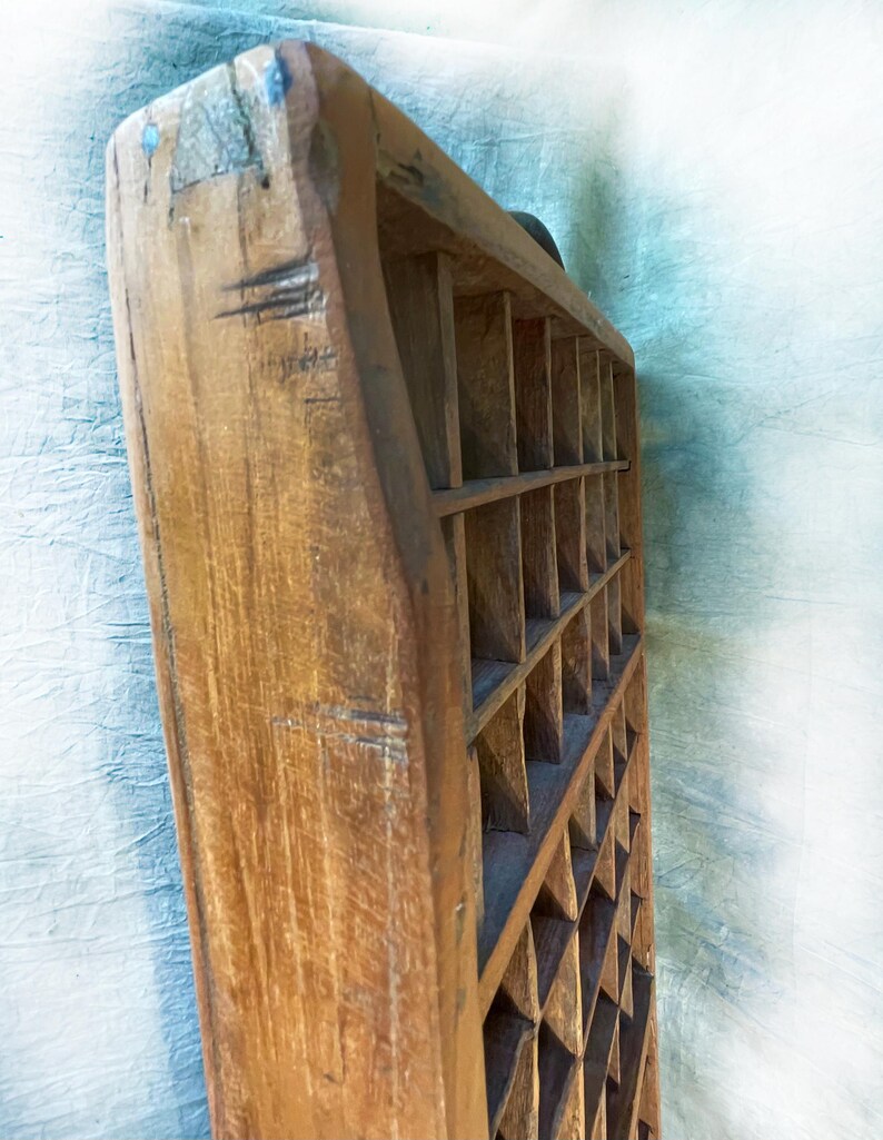 Antique Wooden Printers Tray Printers Letter Press Drawer Shadow Box EMTY two handles image 10