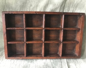 antique Small Wooden Printers Tray