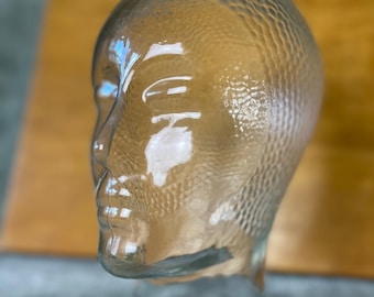 ヴィンテージガラスマネキンヘッド、ヘッドフォンホルダーヘッド、帽子