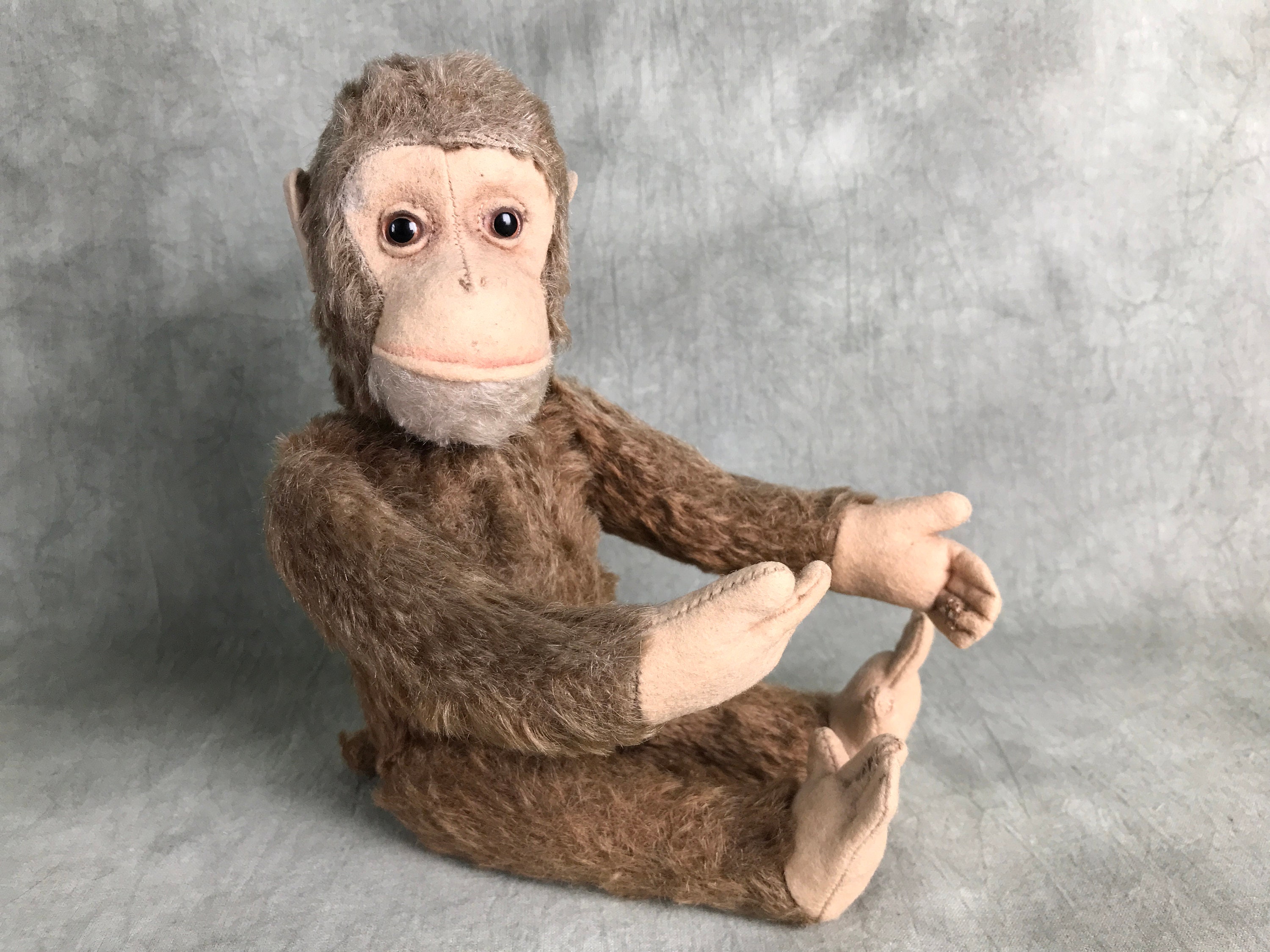 RARE Schuco Yes/no Monkey – 50s Mohair West Germany – 25 Cm