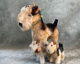 シュタイフ エアデール テリア テリー スモール 7インチ ID付き 1951年