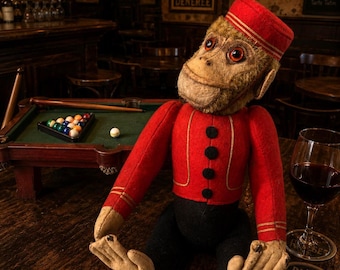 Antique Schuco Bellhop Monkey Toy: 1920s Mohair, Billiard Table - Etsy
