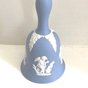 Vintage Wedgwood Blue Jasperware Dinner Bell Cupids Design