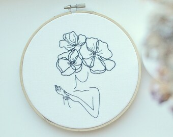 Feminist wall art 6'', embroidery hoop art, dorm room decor for girls, powerful woman