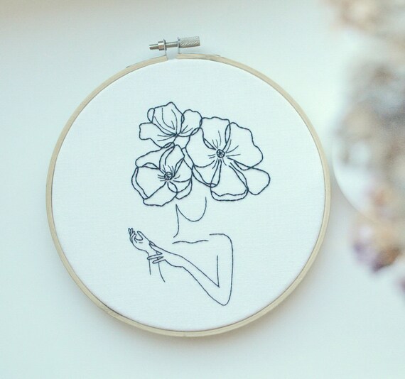 Feminist wall art 6'', embroidery hoop art, dorm room decor for girls, powerful woman