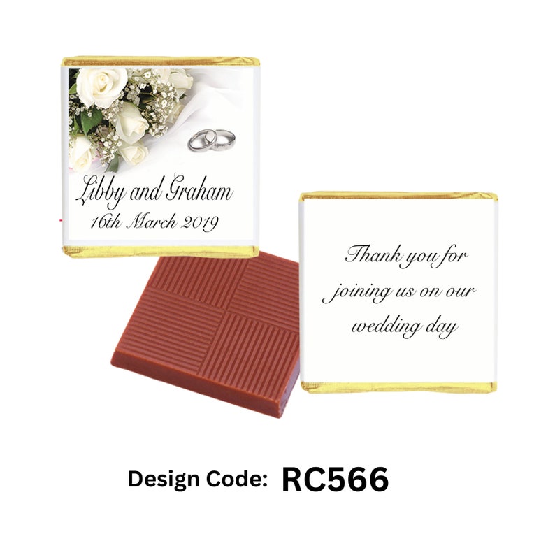 50 Personalised Chocolate Wedding Favours image 2