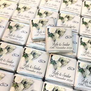 50 Personalised Chocolate Wedding Favours