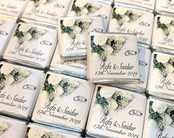 50 Personalised Chocolate Wedding Favours