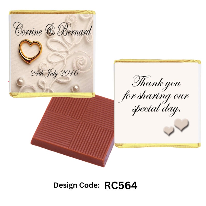 50 Personalised Chocolate Wedding Favours image 7