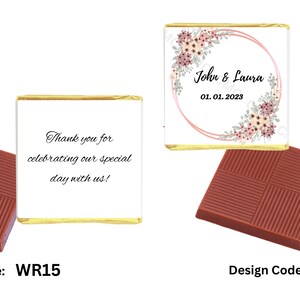 50 Personalised Chocolate Wedding Favours image 9