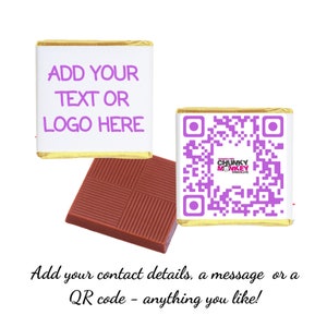 50 Your OWN Logo Chocolates - Promotional Chocolates Business Advertising