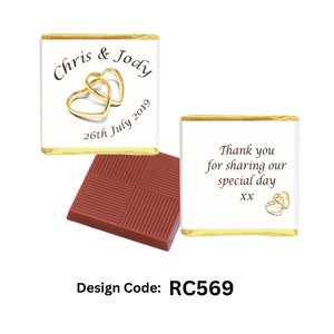 50 Personalised Chocolate Wedding Favours image 6