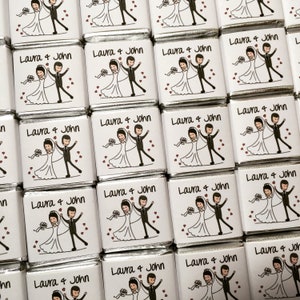 50 Personalised Chocolate Wedding Favours, Personalised Chocolates, Custom Party Favours, Bride and Groom, Wedding Favours, Wedding gift
