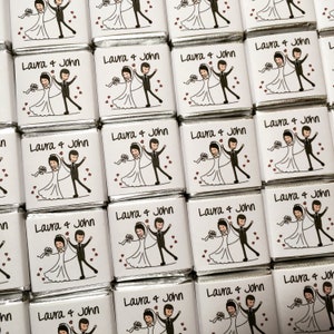 50 recuerdos de boda de chocolate personalizados