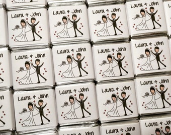 50 Personalised Chocolate Wedding Favours