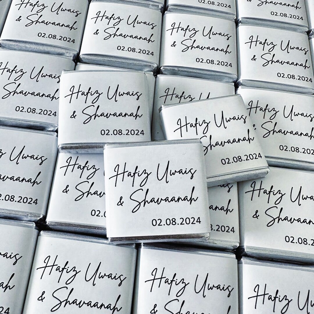 Chocolate Wedding Favors 50 Personalised Chocolate Wedding Favours - Foto 5