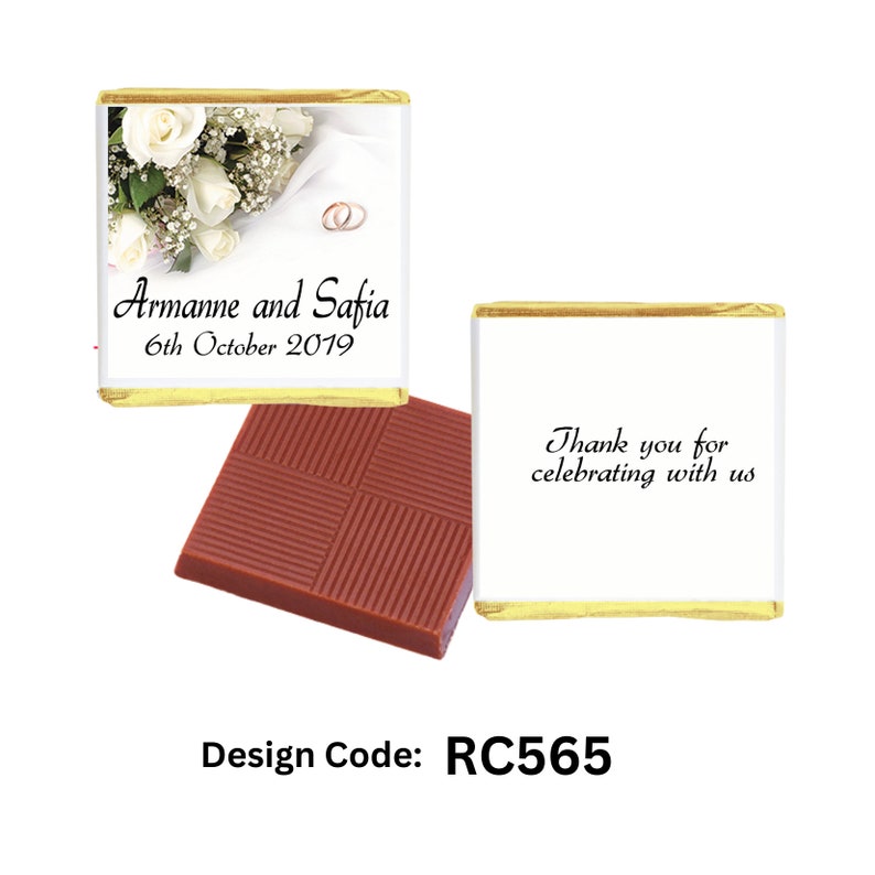 50 Personalised Chocolate Wedding Favours image 4