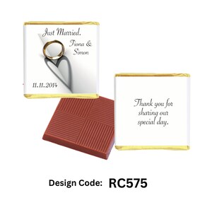 50 Personalised Chocolate Wedding Favours image 5