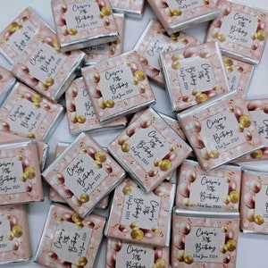 50 Personalised Chocolate Adults Birthday Favours, Personalised Birthday Chocolate, Custom Party Favour, Unique Birthday Gift, Birthday gift