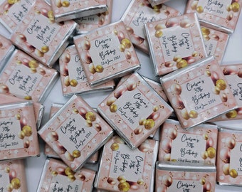 50 Personalised Birthday Chocolate Favours: Adult Party Design