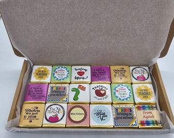 18 Personalised Teacher Chocolates: Thank You Gift, End of School Treat
