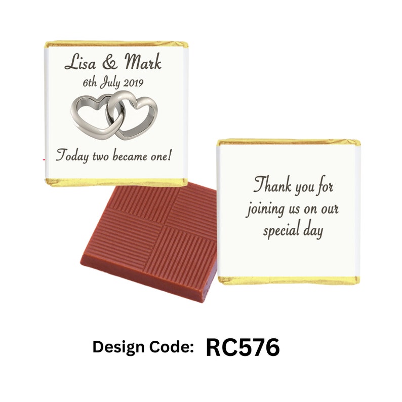 50 Personalised Chocolate Wedding Favours image 3