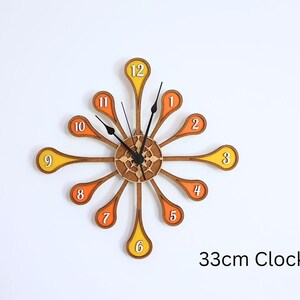 Personalised Wooden Spindle Clock. Customised Clock, Modern Clock. image 7