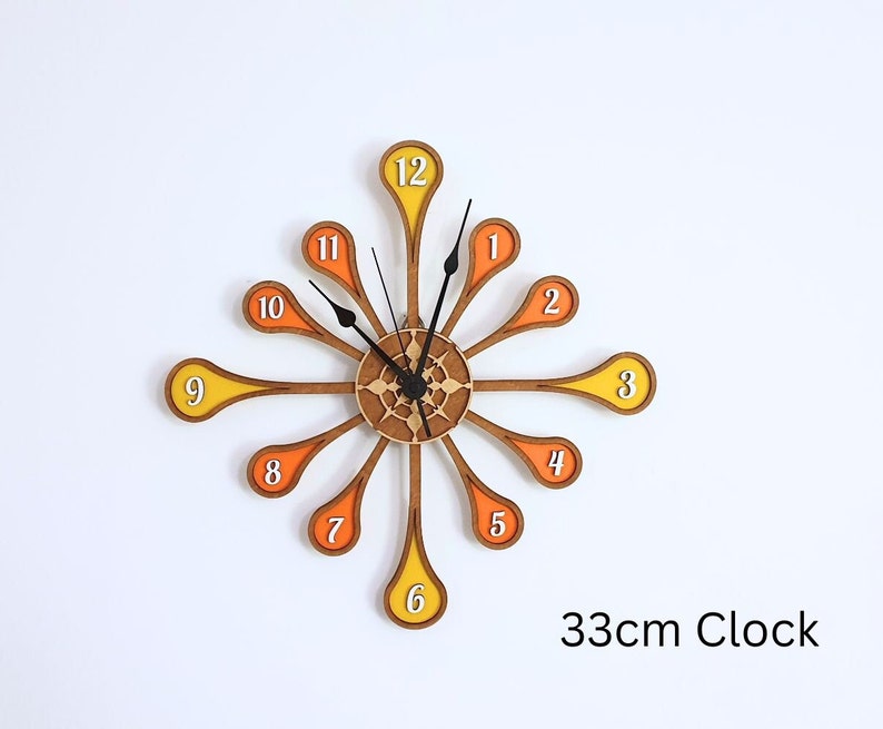 Personalised Wooden Spindle Clock. Customised Clock, Modern Clock. image 7