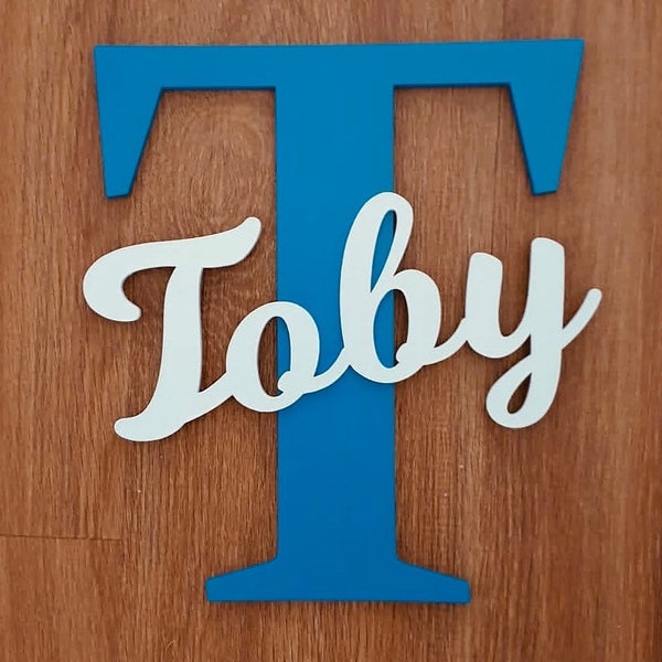 Letra y palabra personalizadas, letras de MDF y madera contrachapada, letrero, placa para puerta con el nombre de un niño o familia