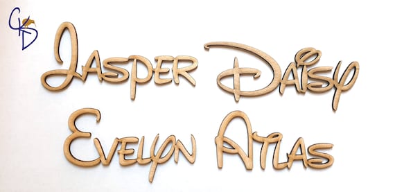 Disney Script Style Decoration/Door/Wedding/Party Table Names Laser cut from Birch Plywood 3mm thick