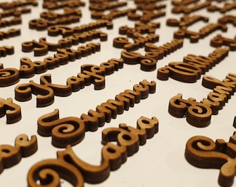 Script Style Wedding/Party Table Names Laser cut from Birch Plywood 3mm thick